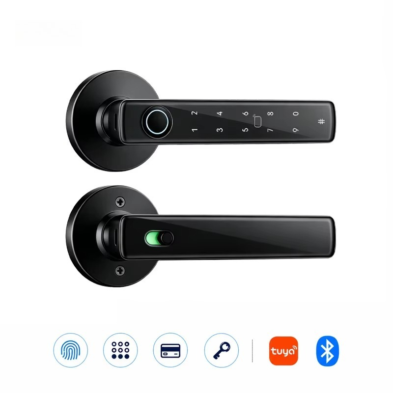Smart Home Or Smart Home - Smart Fingerprint Zinc Alloy Wood Door