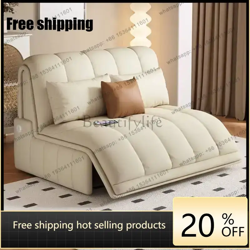 Smart Home Living - PGEuropean Foldable Electric Sofas Beige Designer