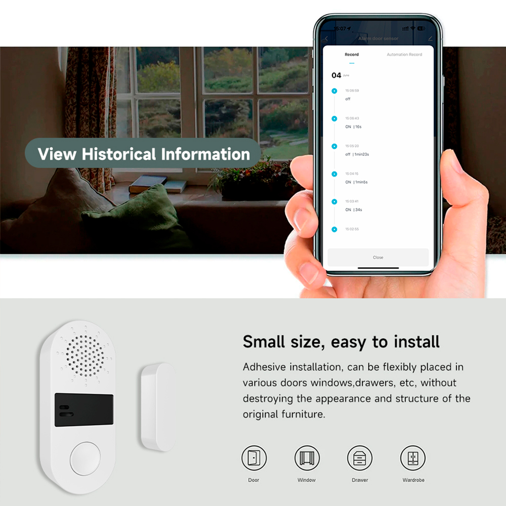 Tuya Zigbee Wireless Door Wind - огляд і ціна Smart Home Certification