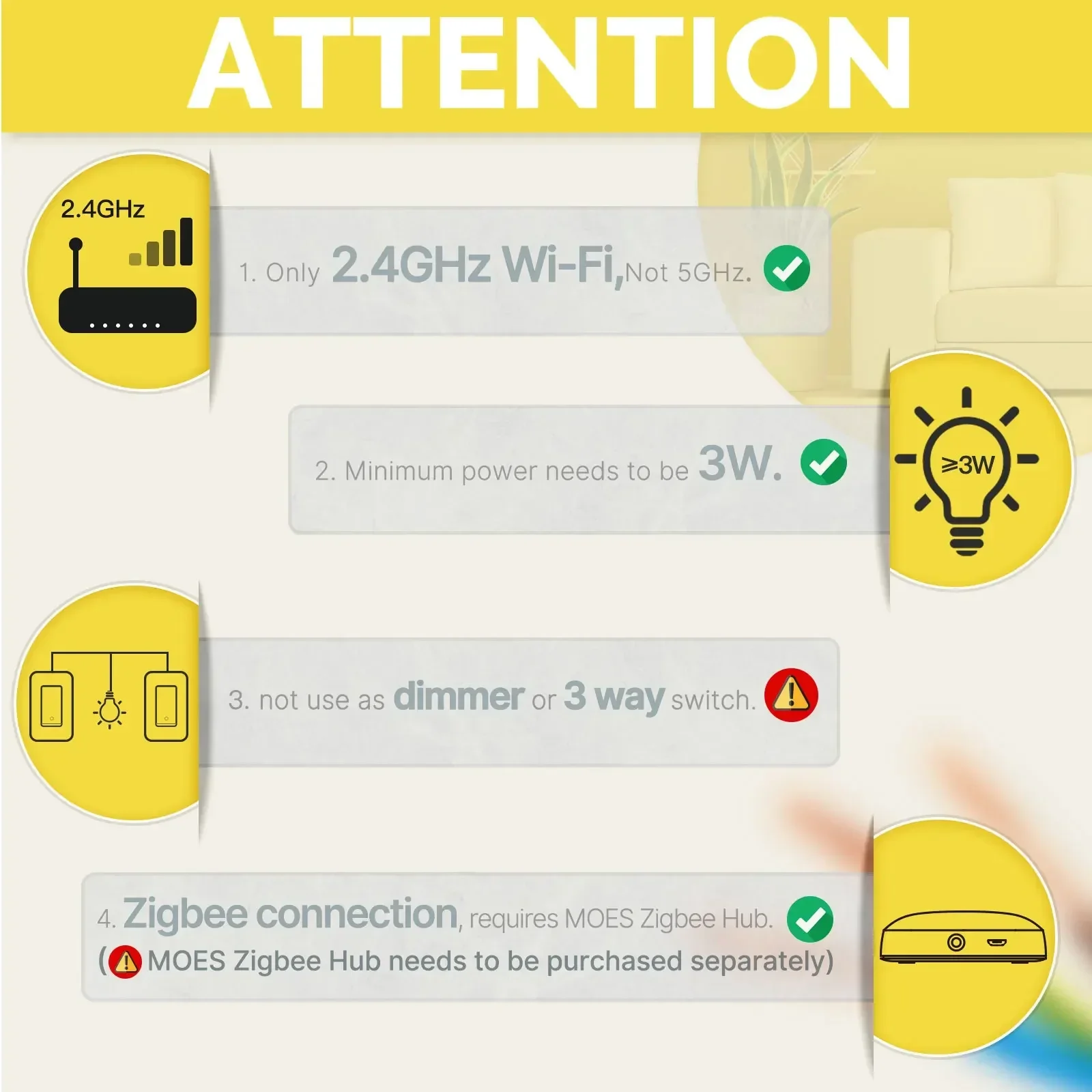 MOES Tuya ZigBee US Smart Ligh - огляд і ціна Smart Home Matter