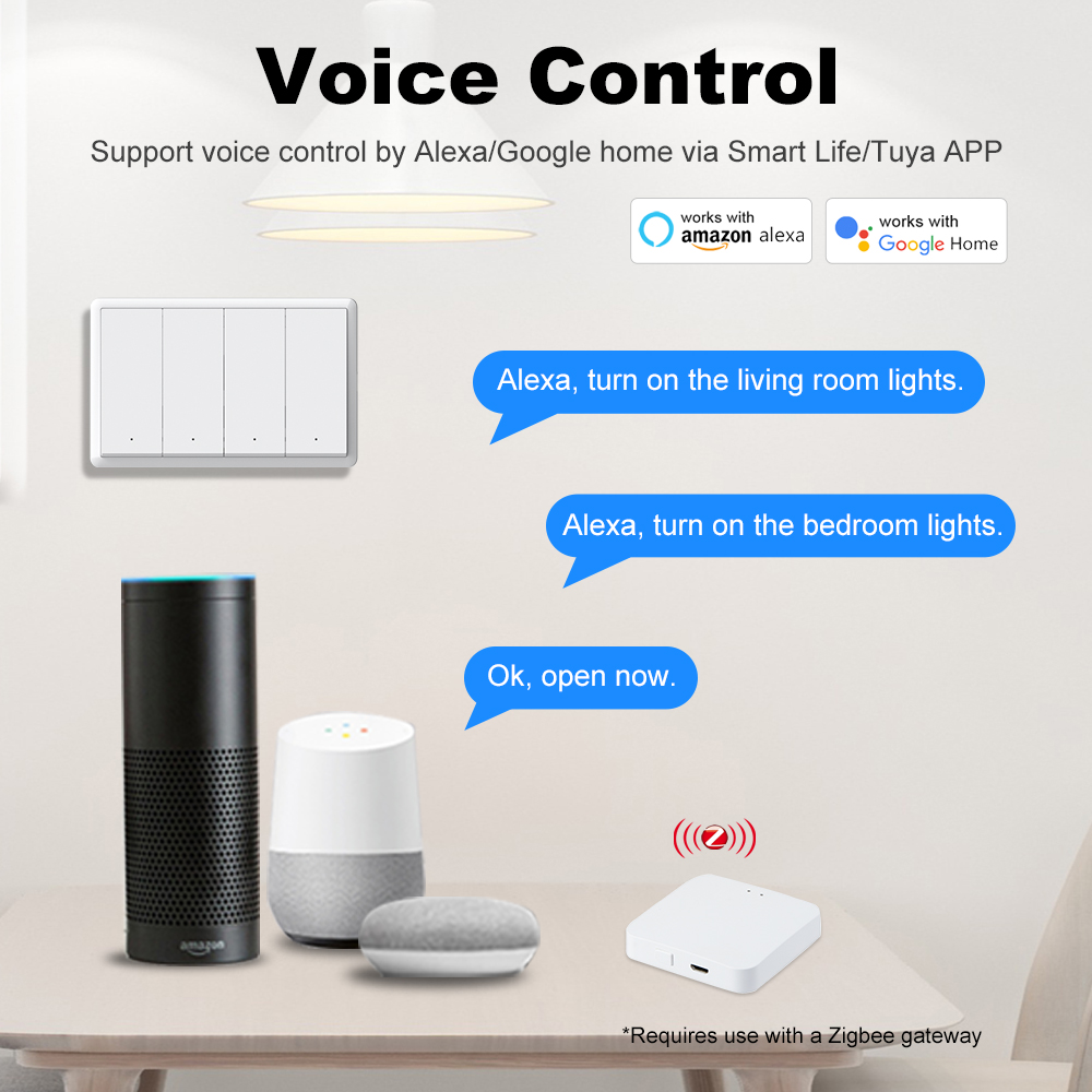 MANHOT ZigBee3.0 Smart Switch  - огляд і ціна Smart Home Voice Control